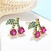 Brass Micro Pave Cubic Zirconia Stud Earrings EJEW-Q015-05G-5