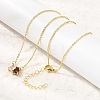 Brass Pave Cubic Zirconia Rectangle & Teardrop Pendant Cable Chain Necklaces KK-CBAB173-05G-11-1