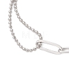 304 Stainless Steel Ball & Paperclip Chains Bracelets for Women BJEW-JB12716-3