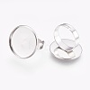 Tarnish Resistant Adjustable 304 Stainless Steel Finger Rings Components X-STAS-F167-06P-2