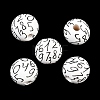 Printed Wood European Beads WOOD-G029-01-1