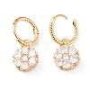 Brass Micro Pave Clear Cubic Zirconia Huggie Hoop Earrings EJEW-L234-006G-3