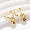 Brass Cubic Zirconia Hoop Earrings EJEW-Q015-01G-E-5