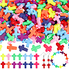 400Pcs Spray Painted Acrylic Beads ACRP-PA0001-05-1