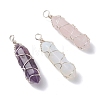 Natural Gemstone Double Terminated Pointed Pendants PALLOY-JF01227-1