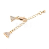 Brass Micro Pave Cubic Zirconia Chain Extender with Glass KK-U052-05G-1