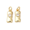 Brass Micro Pave Cubic Zirconia Pendants KK-D019-10G-1