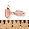 Cherry Quartz Glass Cloumn Pendants LS-STAS-H221-04G-03-3