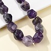 Natural Amethyst Nuggets Beaded Necklaces for Women Men NJEW-K388-01E-2