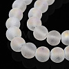 Transparent Frosted Glass Bead Strands GLAA-T032-T8mm-MB13-3