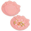 2Pcs Bowknot Porcelain Jewelry Storage Display Trays for Rings AJEW-GL0003-48A-1