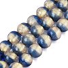 Handmade Lampwork with Gold Powder Beads Strands LAMP-N037-06B-01-1