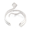 304 Stainless Steel Snake Open Cuff Rings for Women RJEW-K273-09P-3