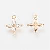 Real 18K Gold Plated Brass Cubic Zirconia Charms KK-R037-157G-1