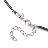 Opalite & Natural Green Aventurine & Tiger Eye & Blue Spot Jasper & Rose Quartz Copper Wire Wrapped Faceted Heart Pendant Black PU Leather Cord Necklaces NJEW-JN05837-6