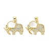Brass Micro Pave Clear Cubic Zirconia Pendants KK-K365-12B-G-1