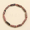 Column Natural Rhodonite Beads Stretch Bracelets for Women Men TJ6393-3-1