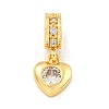 Brass Micro Pave Clear Cubic Zirconia Pendants KK-U007-02G-01-1