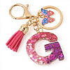 Alloy Resin Butterfly Keychains KEYC-TADJ0002-02G-G-2