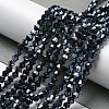 Opaque Solid Color Electroplate Glass Beads Strands EGLA-A039-P4mm-A17-4