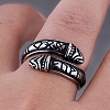 Titanium Steel Word Open Cuff Ring FIND-PW0020-16C-3