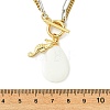 Summer Natural White Shell Teardrop and Sea Horse Pendant 304 Stainless Steel 2-Strand Chain Necklaces with OT Clasps for Men Women NJEW-JN06253-4