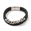 Braided Microfiber Leather Multi-strand Bracelets BJEW-B096-08I-1