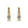 Fish 925 Sterling Silver Micro Pave Cubic Zirconia Leverback Earrings for Woman EJEW-Q384-03G-1