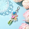 Bouquet Glass Seed Beaded Pendant Decoration HJEW-JM02561-02-2