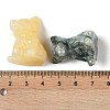 Natural & Synthetic Mixed Gemstone Carved Dog Figurines DJEW-M015-10-3