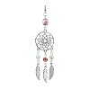 Alloy Woven Web/Net with Feather Hanging Ornaments HJEW-TA00220-1