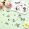 26Pcs 13 Styles Antique Silver Alloy Brooch JEWB-CJ0001-89-5