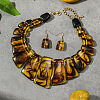 Trapezoid Acrylic Beaded Necklaces & Dangle Earrings Sets for Women WGD2EAB-01-1