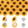 50Pcs Opaque Resin with Zinc Alloy Brooch JEWB-FH00058-1