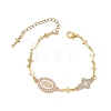 Brass Sideways Link Chains Bracelets BJEW-JB13257-2