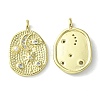 Rack Plating Brass Micro Pave Cubic Zirconia Pendants KK-K332-07G-2