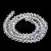 Transparent Electroplate Glass Beads Strands GLAA-F029-4mm-D13-2