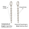 304 Stainless Steel Wheat Tassel Hoop Earrings ID4958-2-2