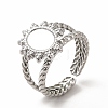Tarnish Resistant 304 Stainless Steel Sun Open Cuff Ring Settings X-RJEW-B027-23P-1