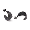 Ion Plating(IP) 304 Stainless Steel Chunky C-shape Stud Earrings EJEW-P198-13EB-2