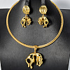 Brass Stud Earrings & Pendant Necklaces Sets for Women FS-WGFF87F-02-1