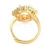 Rack Plating Oval Brass Micro Pave Cubic Zirconia Adjustable Ring Components KK-Q819-16G-3