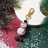 Christmas Snowman Resin Rhinestone & Glass Seed Beads Pendant Decorations HJEW-MZ00076-2