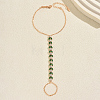 Elegant Brass Pave Clear and Green Cubic Zirconia Geometirc Slave Bracelets IR6615-1
