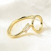 Brass Micro Pave Clear Cubic Zirconia Cuff Rings RJEW-F103-05-G-3