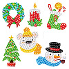 Christmas Theme DIY PVC Diamond Painting Sticker Kit PW-WG29650-12-1