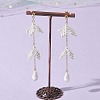 Valentine's Day 304 Stainless Steel & Shell Pearl Dangle Stud Earrings EJEW-TA00808-1