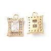 Brass Micro Pave Clear Cubic Zirconia Charms KK-E068-VF224-1