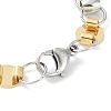 201 Stainless Steel Flat Round Link Chain Bracelets for Women Men BJEW-I316-08A-3