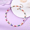 Ocean Dyed Round Natural Freshwater Shell & Synthetic Turquoise Starfish Beaded Necklaces for Women NJEW-JN06264-1